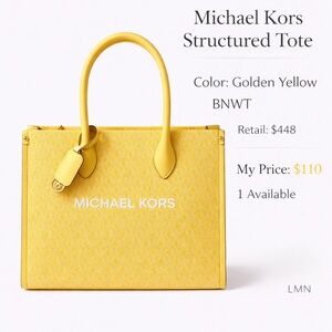 Michael Kors Yellow Tote Bag